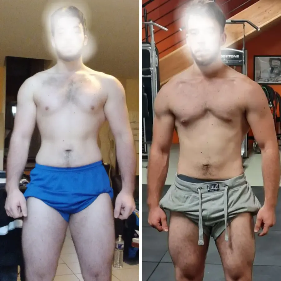 Transformation avant / après de Antoine