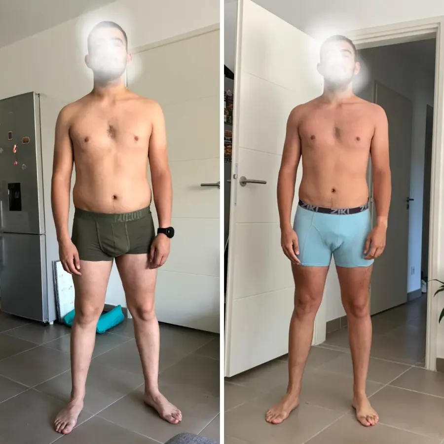 Transformation avant / après de Mickaël